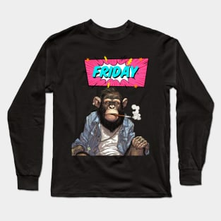 Stoned Monkey Friday Monkey Thoughts Long Sleeve T-Shirt